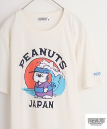 PEANUTS 天竺和柄サーフTシャツ
