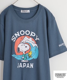 PEANUTS 天竺和柄サーフTシャツ