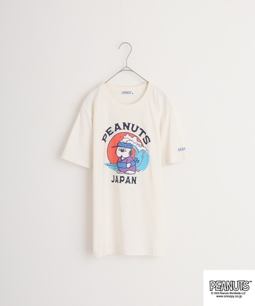 PEANUTS(ピーナッツ)の「PEANUTS 天竺和柄サーフTシャツ(Tシャツ/カットソー・メンズ・オフホワイト/クリーム/ダークブルー/チャコール/ホワイト系/グリーン・M/L/LL)」の17枚目の写真