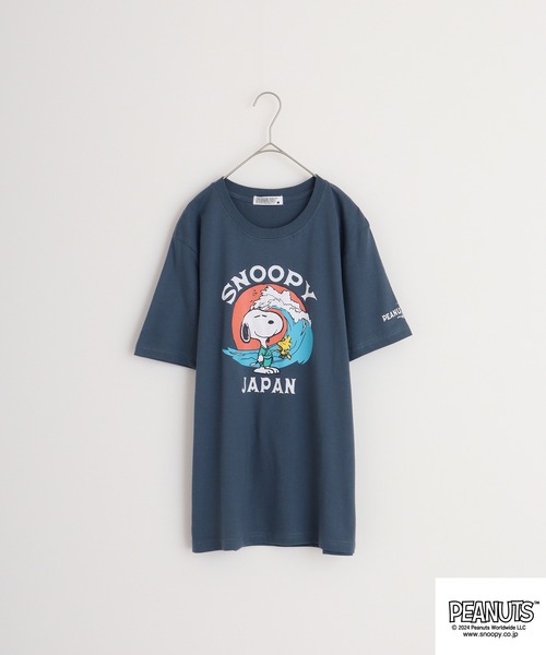PEANUTS(ピーナッツ)の「PEANUTS 天竺和柄サーフTシャツ(Tシャツ/カットソー・メンズ・オフホワイト/クリーム/ダークブルー/チャコール/ホワイト系/グリーン・M/L/LL)」の13枚目の写真