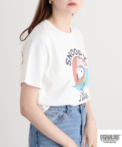 PEANUTS(ピーナッツ)の「PEANUTS 天竺和柄サーフTシャツ(Tシャツ/カットソー・メンズ・オフホワイト/クリーム/ダークブルー/チャコール/ホワイト系/グリーン・M/L/LL)」の20枚目の写真