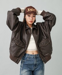 X-girl　エックスガール　ジャケット　ブルゾン　茶色 X-girl（エックスガール）｜ジャケット/アウター（ブラウン系