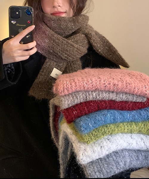 COMME des GARÇONS マルチカラー ニットマフラー c.u.l（シーユーエル）の「ふわふわ マルチカラー ニットマフラー