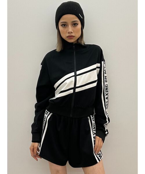 GYDA（ジェイダ）の「【SETUP着用可】RELAXING ON MY OWNロゴラインジャケット（ブルゾン・レディース・オフホワイト/ブラック・FREE）」の14枚目の写真