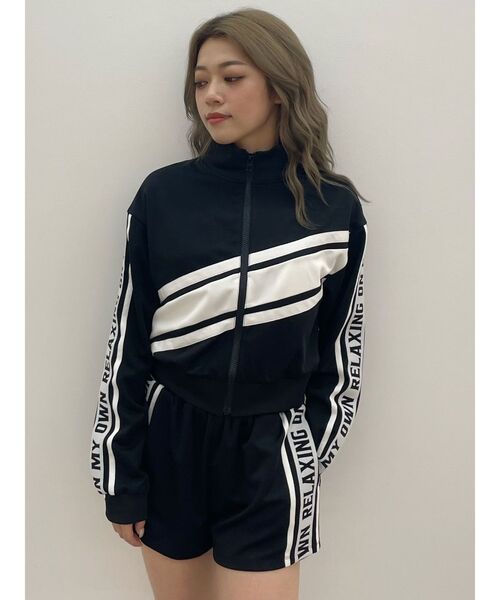 GYDA（ジェイダ）の「【SETUP着用可】RELAXING ON MY OWNロゴラインジャケット（ブルゾン・レディース・オフホワイト/ブラック・FREE）」の20枚目の写真