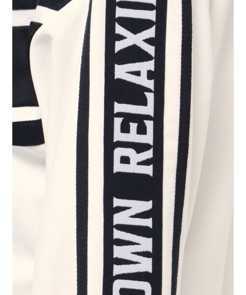 GYDA（ジェイダ）の「【SETUP着用可】RELAXING ON MY OWNロゴラインジャケット（ブルゾン・レディース・オフホワイト/ブラック・FREE）」の4枚目の写真