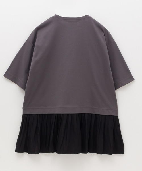 HusHusH（ハッシュアッシュ）の「HusHusH 裾フリル切り替え 5分袖プルオーバー（Tシャツ/カットソー・レディース・ブラック/オフホワイト/チャコールグレー・M/L）」の8枚目の写真
