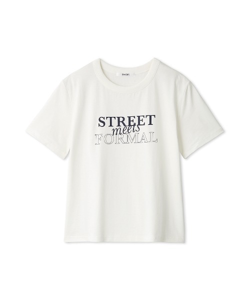 SNIDEL（スナイデル）の「ロゴTシャツ（Tシャツ/カットソー・レディース・ダークグレー/アイボリー/ライトブルー・FREE）」の4枚目の写真