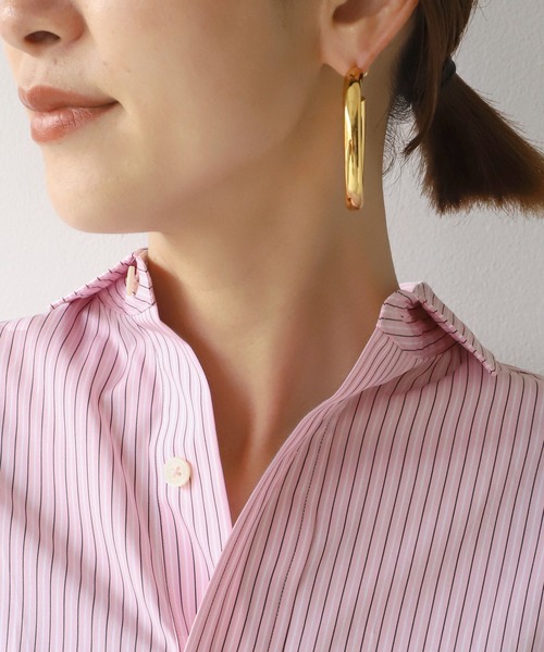 美品　ティッカ　シアースクエアビッグシャツ　ピンク　長袖ブラウス　手洗い可 TICCA（ティッカ）の「TICCA | シアースクエアビッグシャツ