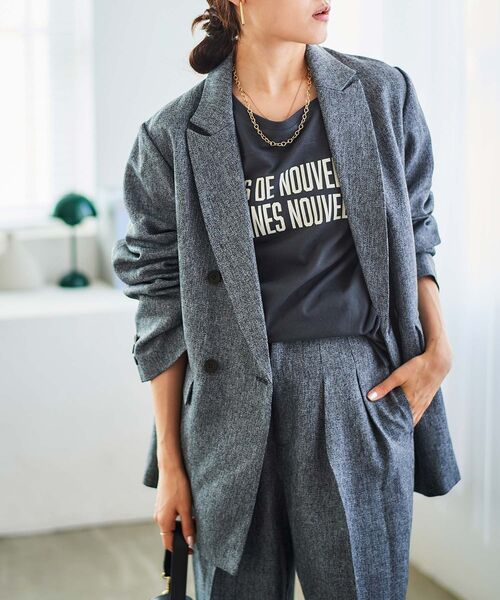 le.coeur blanc（ルクールブラン）の「BONNES VOUVELLES ロゴプリントTシャツ（Tシャツ/カットソー・レディース・ダークグレー/オフホワイト・38）」の4枚目の写真