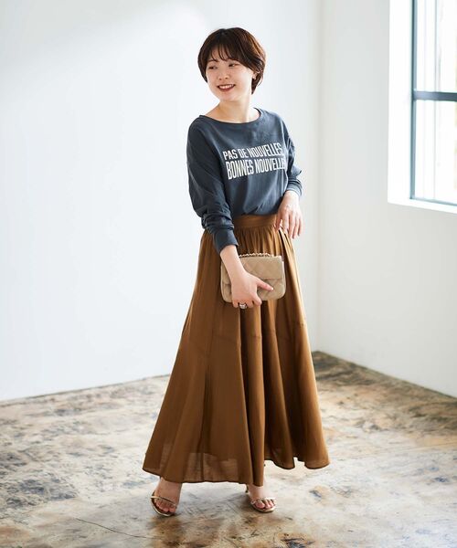 le.coeur blanc（ルクールブラン）の「BONNES VOUVELLES ロゴプリントTシャツ（Tシャツ/カットソー・レディース・ダークグレー/オフホワイト・38）」の6枚目の写真