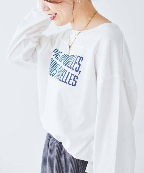 le.coeur blanc（ルクールブラン）の「BONNES VOUVELLES ロゴプリントTシャツ（Tシャツ/カットソー・レディース・ダークグレー/オフホワイト・38）」の16枚目の写真