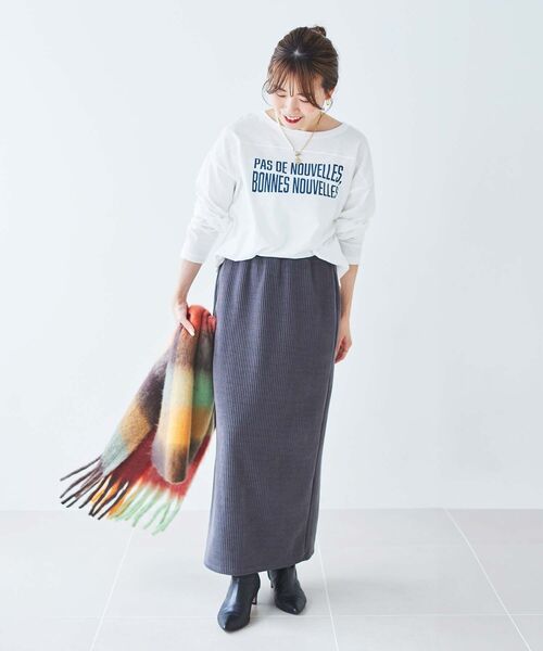le.coeur blanc（ルクールブラン）の「BONNES VOUVELLES ロゴプリントTシャツ（Tシャツ/カットソー・レディース・ダークグレー/オフホワイト・38）」の18枚目の写真