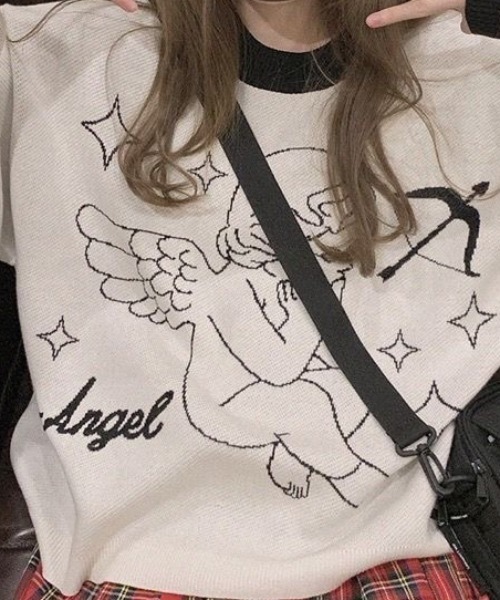 セール】天使柄＆羽根翼 ニット セーター（ニット/セーター