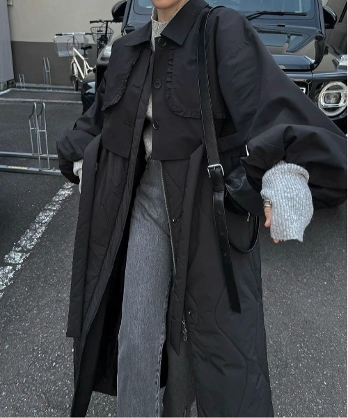 WILLFULLY（ウィルフリー）の「short frill jacket × wave quilting