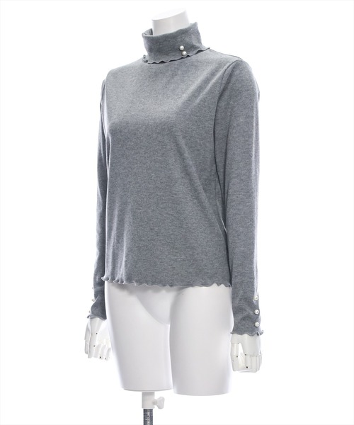 clear（クリア）の「パール付きメロウトップス [着回し抜群 大人フェミニン]≪2024AW新作≫（Tシャツ/カットソー・レディース・アイボリー/グレー/ブラック・F）」の14枚目の写真