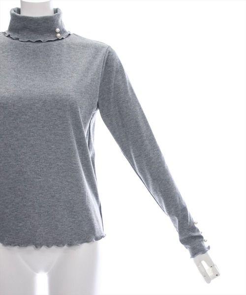 clear（クリア）の「パール付きメロウトップス [着回し抜群 大人フェミニン]≪2024AW新作≫（Tシャツ/カットソー・レディース・アイボリー/グレー/ブラック・F）」の10枚目の写真