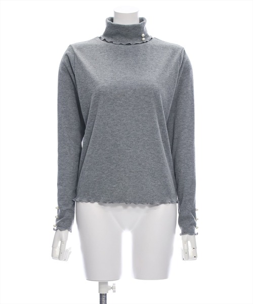 clear（クリア）の「パール付きメロウトップス [着回し抜群 大人フェミニン]≪2024AW新作≫（Tシャツ/カットソー・レディース・アイボリー/グレー/ブラック・F）」の5枚目の写真