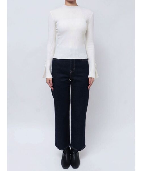 MERCURYDUO（マーキュリーデュオ）の「パール付きフレアスリーブリブニット（ニット/セーター・レディース・ブラック/ベージュ/チャコールグレー/アイボリー・FREE）」の17枚目の写真