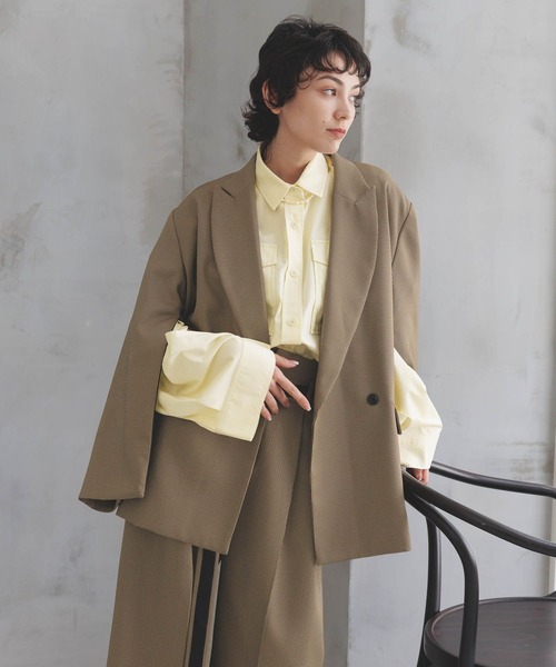 STERNBERG(スタンバーグ)の「2WAYスリットダブルジャケット(テーラードジャケット・レディース・ブラウン系その他/ブラウン・MEDIUM/LARGE)」の2枚目の写真