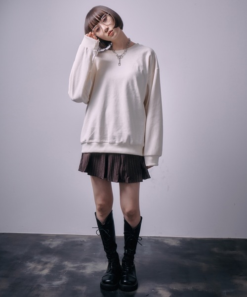 SEN TOKYO(セントーキョー)の「太畝 コーデュロイトレーナー(スウェット・レディース・ブラック/アイボリー/ホワイト/ブラウン/レッド・L/M)」の9枚目の写真