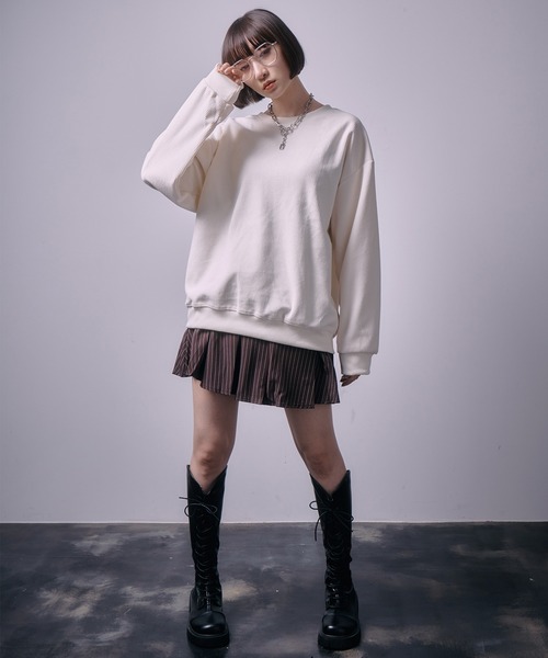 SEN TOKYO(セントーキョー)の「太畝 コーデュロイトレーナー(スウェット・レディース・ブラック/アイボリー/ホワイト/ブラウン/レッド・L/M)」の10枚目の写真