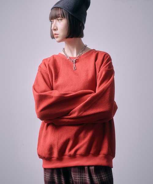 SEN TOKYO(セントーキョー)の「太畝 コーデュロイトレーナー(スウェット・レディース・ブラック/アイボリー/ホワイト/ブラウン/レッド・L/M)」の15枚目の写真
