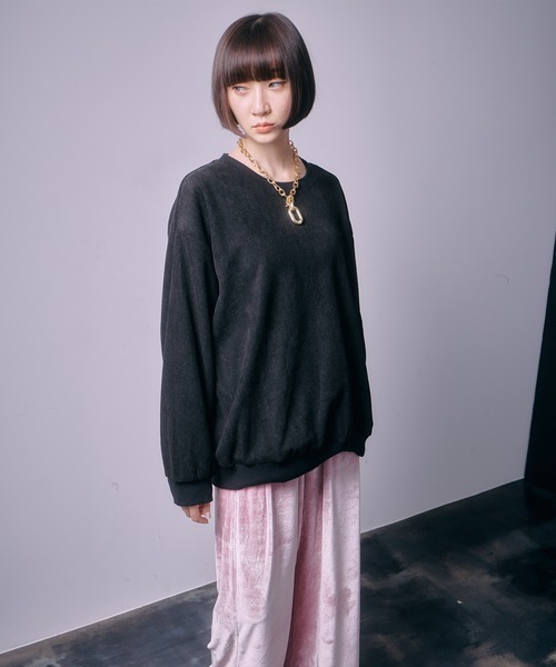SEN TOKYO(セントーキョー)の「太畝 コーデュロイトレーナー(スウェット・レディース・ブラック/アイボリー/ホワイト/ブラウン/レッド・L/M)」の20枚目の写真