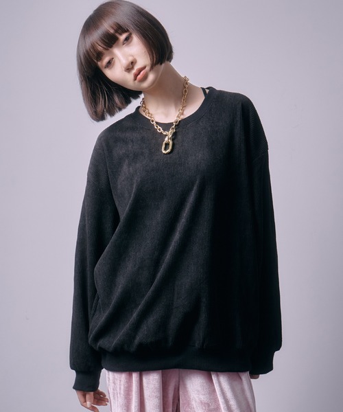 SEN TOKYO(セントーキョー)の「太畝 コーデュロイトレーナー(スウェット・レディース・ブラック/アイボリー/ホワイト/ブラウン/レッド・L/M)」の18枚目の写真