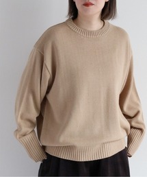 カシミアタッチクルーネックニット