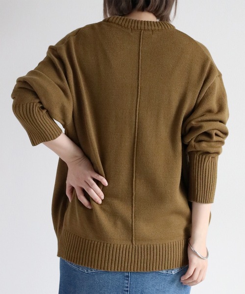 cepo（セポ）の「カシミアタッチクルーネックニット（ニット/セーター・レディース・レッド/ベージュ/ブラック/カーキ/オフホワイト/サックスブルー/グレー/ホワイト/オレンジ/イエロー・M）」の11枚目の写真