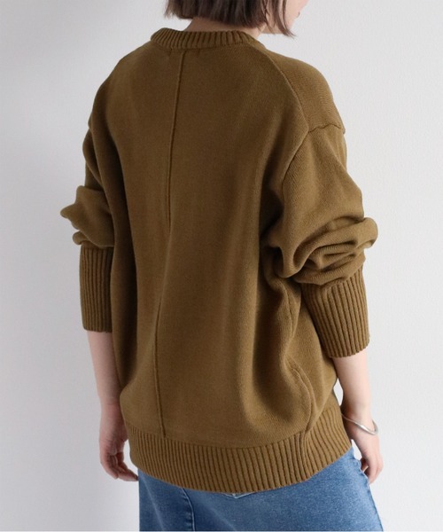 cepo（セポ）の「カシミアタッチクルーネックニット（ニット/セーター・レディース・レッド/ベージュ/ブラック/カーキ/オフホワイト/サックスブルー/グレー/ホワイト/オレンジ/イエロー・M）」の12枚目の写真