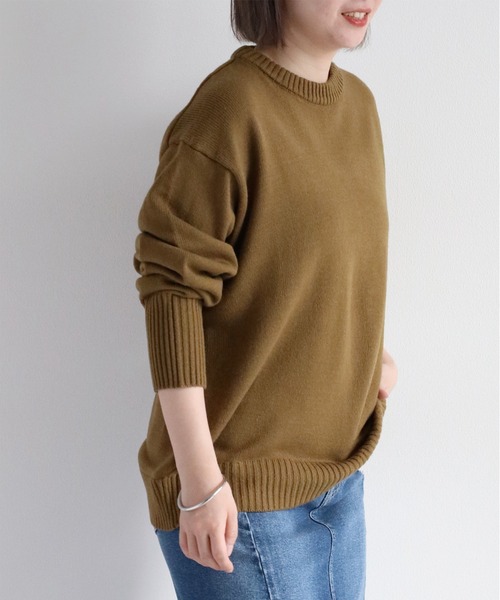 cepo（セポ）の「カシミアタッチクルーネックニット（ニット/セーター・レディース・レッド/ベージュ/ブラック/カーキ/オフホワイト/サックスブルー/グレー/ホワイト/オレンジ/イエロー・M）」の13枚目の写真