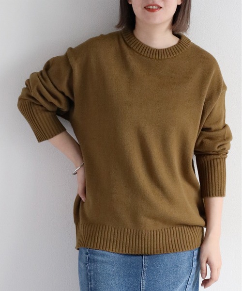 cepo（セポ）の「カシミアタッチクルーネックニット（ニット/セーター・レディース・レッド/ベージュ/ブラック/カーキ/オフホワイト/サックスブルー/グレー/ホワイト/オレンジ/イエロー・M）」の14枚目の写真