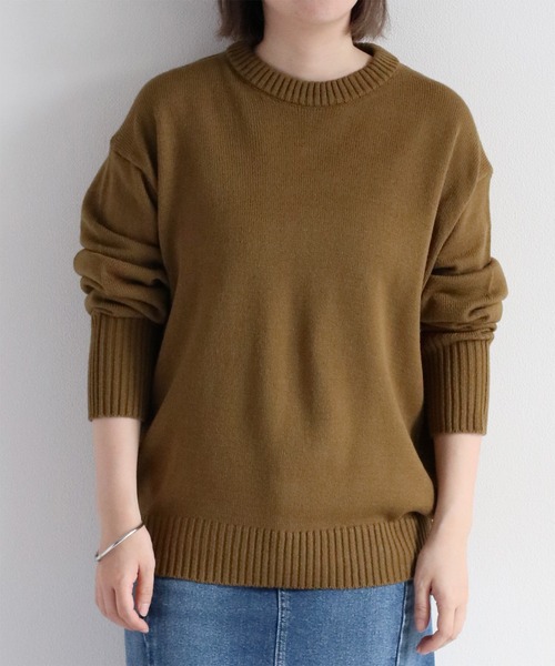 cepo（セポ）の「カシミアタッチクルーネックニット（ニット/セーター・レディース・レッド/ベージュ/ブラック/カーキ/オフホワイト/サックスブルー/グレー/ホワイト/オレンジ/イエロー・M）」の15枚目の写真