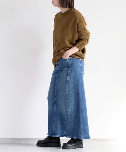 cepo（セポ）の「カシミアタッチクルーネックニット（ニット/セーター・レディース・レッド/ベージュ/ブラック/カーキ/オフホワイト/サックスブルー/グレー/ホワイト/オレンジ/イエロー・M）」の17枚目の写真