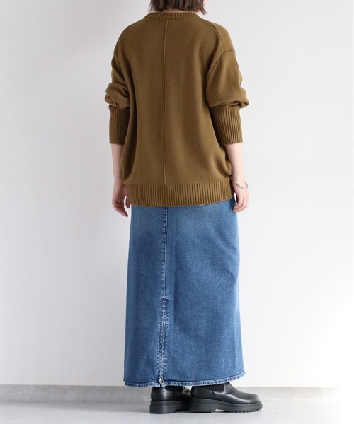 cepo（セポ）の「カシミアタッチクルーネックニット（ニット/セーター・レディース・レッド/ベージュ/ブラック/カーキ/オフホワイト/サックスブルー/グレー/ホワイト/オレンジ/イエロー・M）」の19枚目の写真