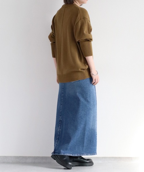 cepo（セポ）の「カシミアタッチクルーネックニット（ニット/セーター・レディース・レッド/ベージュ/ブラック/カーキ/オフホワイト/サックスブルー/グレー/ホワイト/オレンジ/イエロー・M）」の20枚目の写真