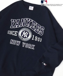 MLB/メジャーリーグベースボール オーバーサイズ 裏毛 チームロゴ ワッペン刺繍 スウェット レディース メンズ トレーナー
