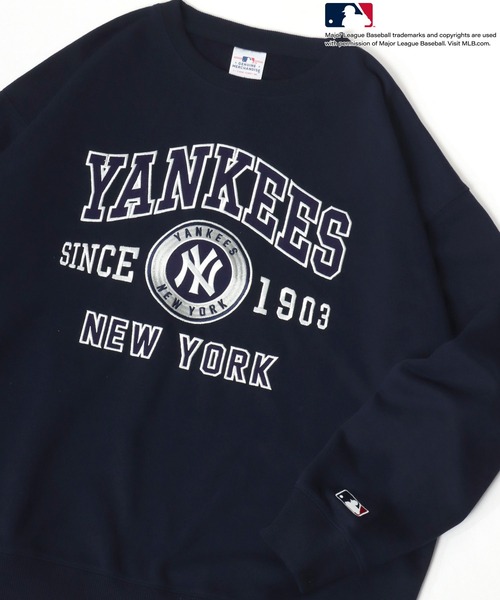 MLB(メジャーリーグベースボール)の「MLB/メジャーリーグベースボール オーバーサイズ 裏毛 チームロゴ ワッペン刺繍 スウェット レディース メンズ トレーナー(スウェット・メンズ・ホワイト/アッシュグレー/ブラック/ネイビー/ブラック系その他/グレー系その他/ブルー系その他/ブルー系その他2・LL/M/L)」の8枚目の写真
