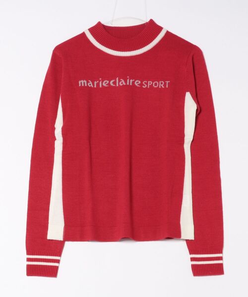 marie claire(マリ・クレール)の「【marie claire/マリ.クレール】レディースモックネックセーター ゴルフ(ニット/セーター・レディース・ネイビー/ブルー/レッド・X-LARGE/LARGE/MEDIUM/XX-LARGE)」の1枚目の写真