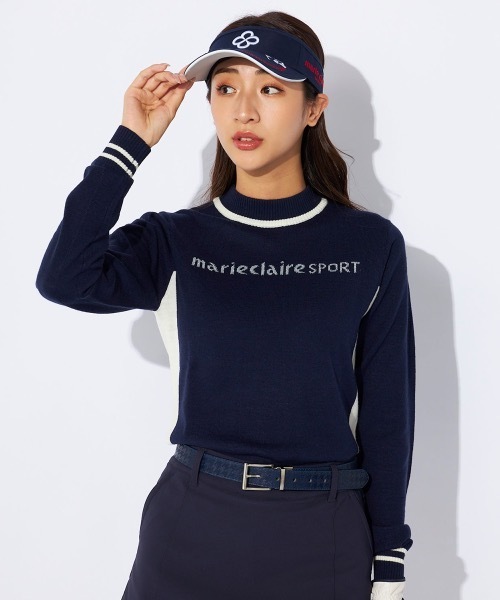 marie claire(マリ・クレール)の「【marie claire/マリ.クレール】レディースモックネックセーター ゴルフ(ニット/セーター・レディース・ネイビー/ブルー/レッド・X-LARGE/LARGE/MEDIUM/XX-LARGE)」の16枚目の写真