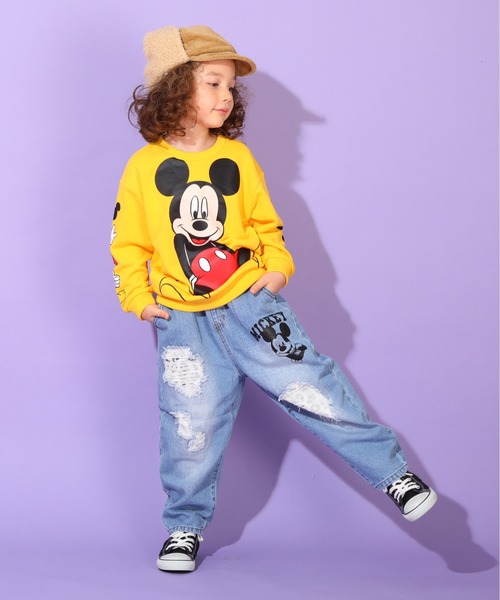 Disney(ディズニー)の「ディズニー アニマル柄 ダメージ デニムロングパンツ 9984K(デニムパンツ・キッズ・ブラック×レッド・80cm/90cm/100cm/110cm/120cm/130cm/140cm)」の7枚目の写真