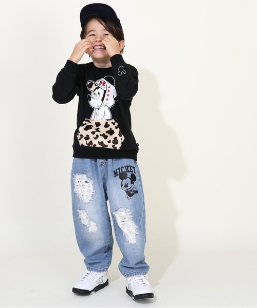 Disney(ディズニー)の「ディズニー アニマル柄 ダメージ デニムロングパンツ 9984K(デニムパンツ・キッズ・ブラック×レッド・80cm/90cm/100cm/110cm/120cm/130cm/140cm)」の10枚目の写真