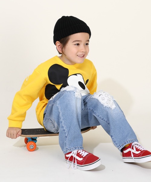 Disney(ディズニー)の「ディズニー アニマル柄 ダメージ デニムロングパンツ 9984K(デニムパンツ・キッズ・ブラック×レッド・80cm/90cm/100cm/110cm/120cm/130cm/140cm)」の18枚目の写真