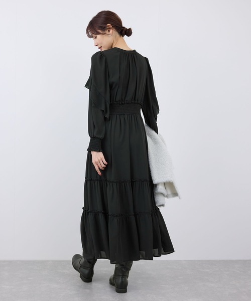 ROPE' PICNIC（ロペピクニック）の「前後2WAY/アソート柄ロングティアードワンピース（ワンピース・レディース・ライトグレー/ブラック/ホワイト系その他・38/36）」の8枚目の写真