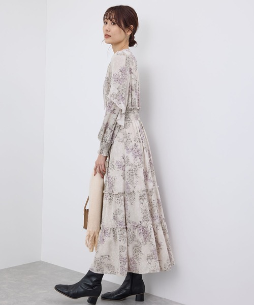 ROPE' PICNIC（ロペピクニック）の「前後2WAY/アソート柄ロングティアードワンピース（ワンピース・レディース・ライトグレー/ブラック/ホワイト系その他・38/36）」の11枚目の写真