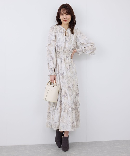 ROPE' PICNIC（ロペピクニック）の「前後2WAY/アソート柄ロングティアードワンピース（ワンピース・レディース・ライトグレー/ブラック/ホワイト系その他・38/36）」の12枚目の写真