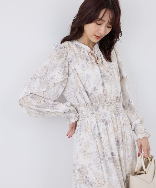 ROPE' PICNIC（ロペピクニック）の「前後2WAY/アソート柄ロングティアードワンピース（ワンピース・レディース・ライトグレー/ブラック/ホワイト系その他・38/36）」の15枚目の写真