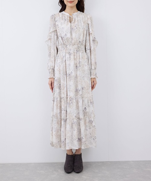 ROPE' PICNIC（ロペピクニック）の「前後2WAY/アソート柄ロングティアードワンピース（ワンピース・レディース・ライトグレー/ブラック/ホワイト系その他・38/36）」の22枚目の写真